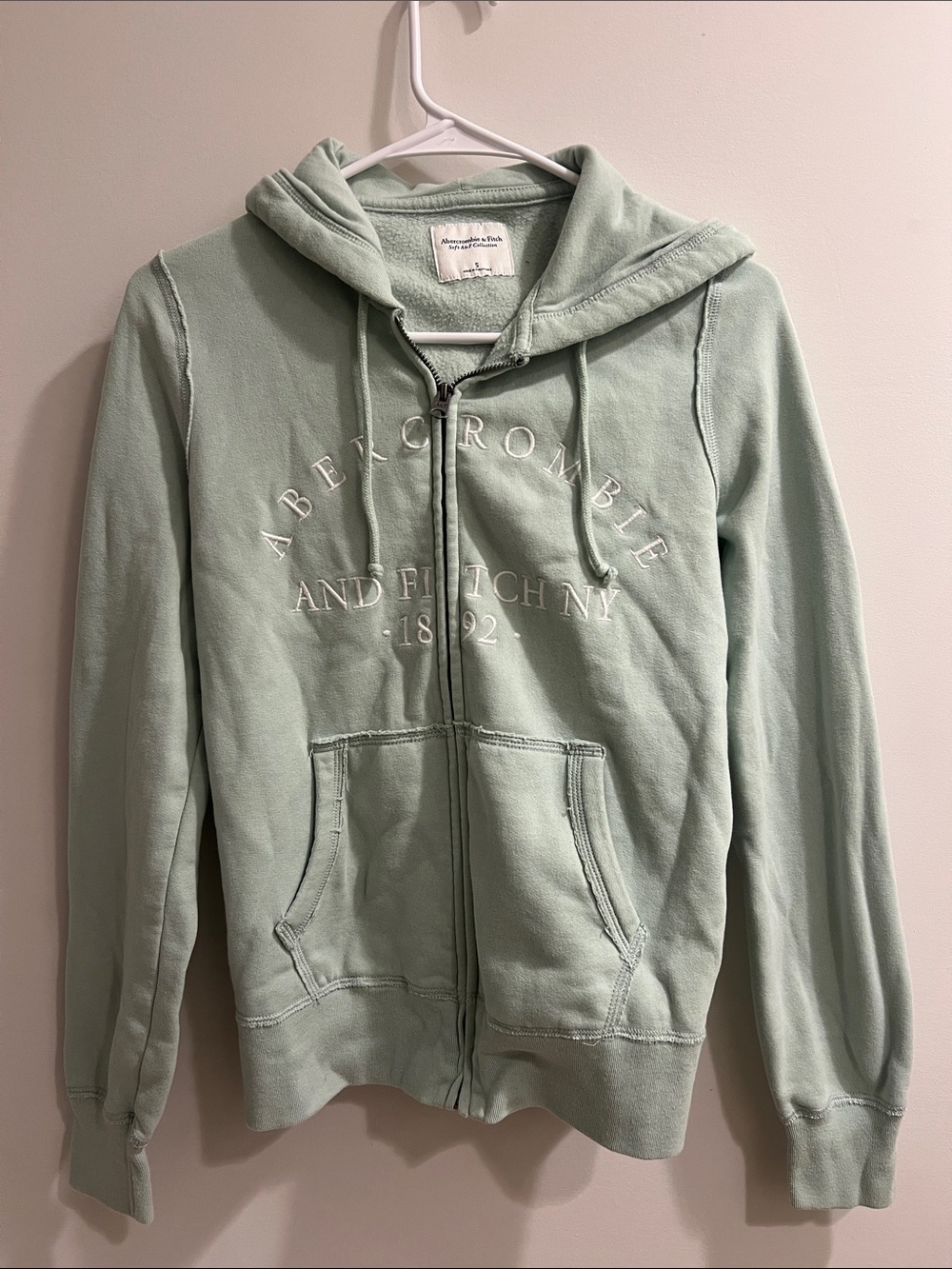 Abercrombie & Fitch Mint Green Zip Front Hoodie